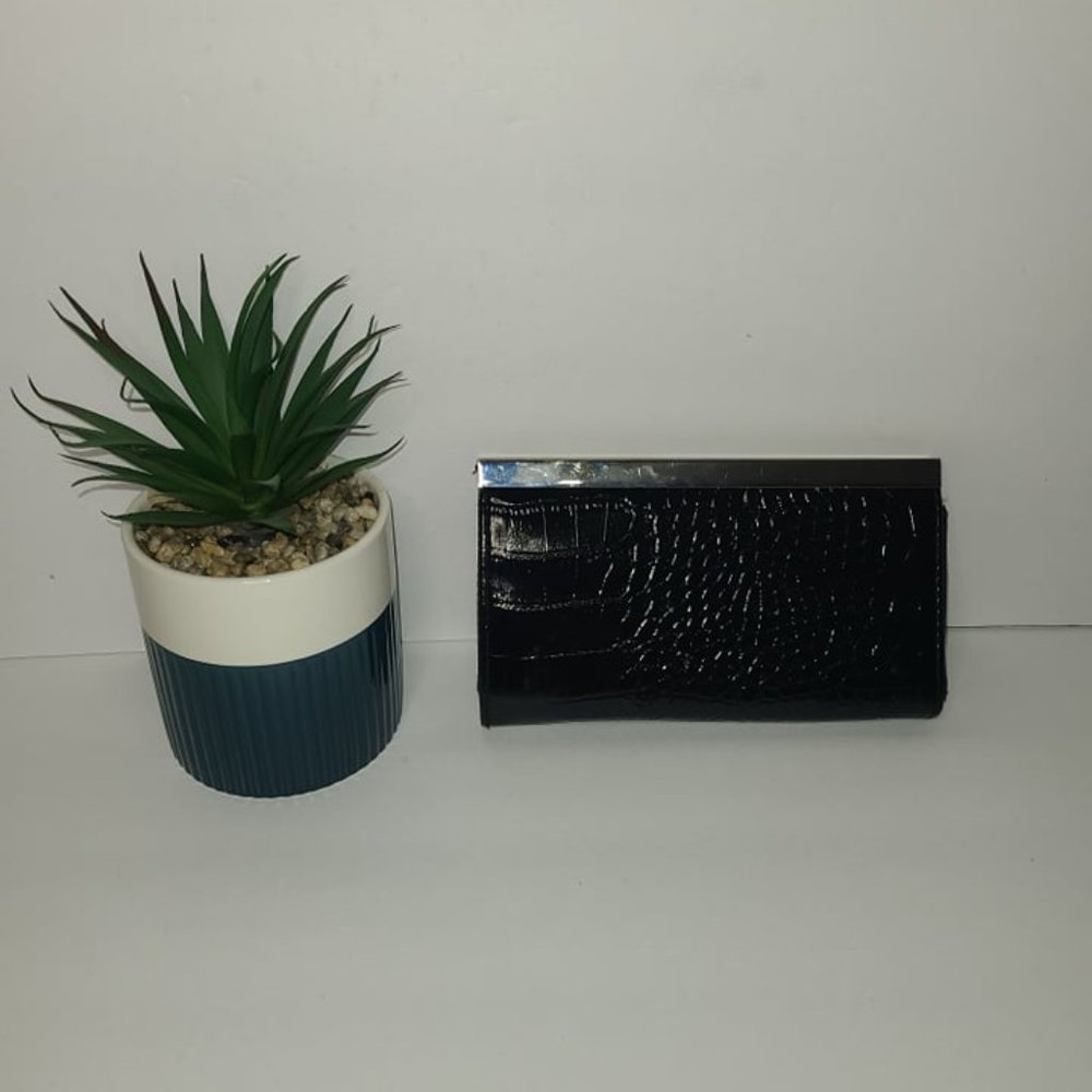 Black Croc Clutch
